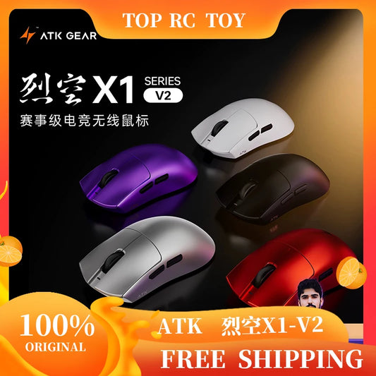 ATK X1 V2 Ultimate 2.0 Wireless Gaming Mouse PAW3950 Sensor, 54g Ultra Lightweight, 8K Polling Rate, Low Latency Wireless Gaming Mouse for PC & Mac