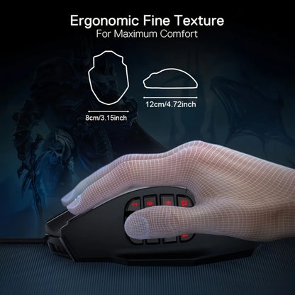 Mouse gaming programmabile E-YOOSO X-39, mouse RGB cablato con 18 pulsanti, 8 pesi removibili, 5 DPI, impugnatura ergonomica per computer
