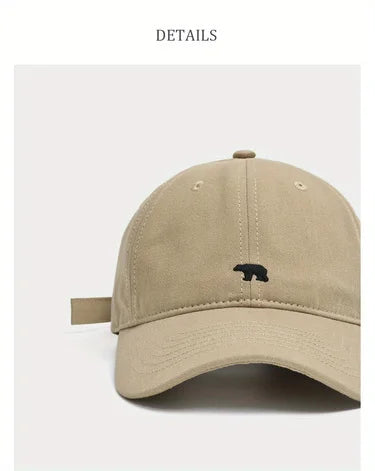 Stylish Bear Embroidered Baseball Cap Sun Protective Breathable Adjustable Ideal Casual Hat Men Women Unisex Baseball Cap