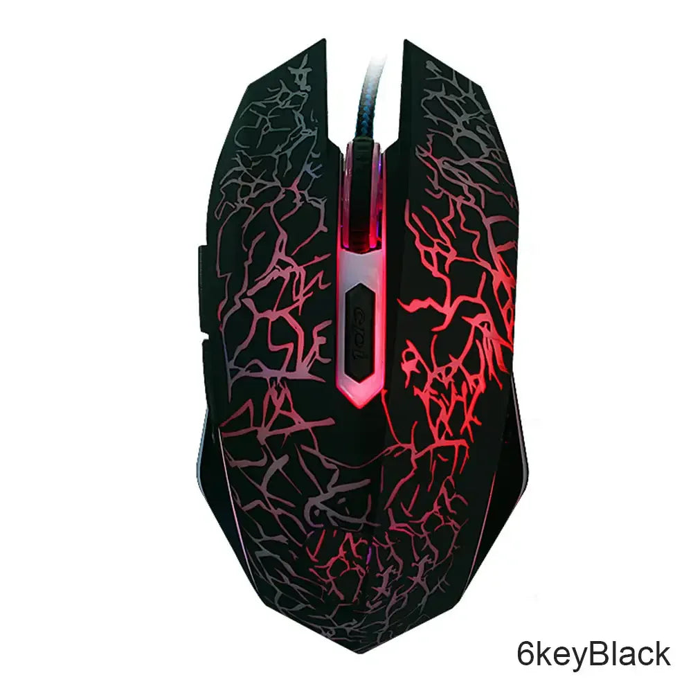 Ratón gaming con cable USB de 2400 DPI, ratón gaming profesional con retroiluminación LED, ratón ergonómico para PC, portátil y MacBook