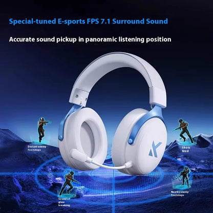 MCHOSE V9 Pro Gaming Headset Wireless Bluetooth Over-Ear Quad Mode Headphones with Microphone for PC Gaming Deep Bass ANC