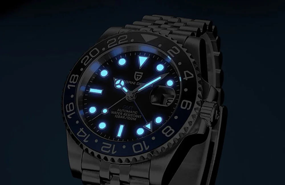 PAGANI DESIGN V3 PD-1662 GMT Watches Men's Luxury Sapphire Automatic Mechanical Watch 40MM Stainless Steel 100M Waterproof Watch