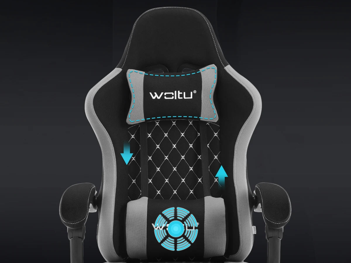 Cadeira de computador giratória WOLTU com função de massagem, cadeira de escritório ergonómica com almofada e apoio para os pés, cadeira gaming ajustável em altura