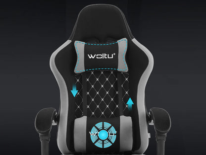 Cadeira de computador giratória WOLTU com função de massagem, cadeira de escritório ergonómica com almofada e apoio para os pés, cadeira gaming ajustável em altura