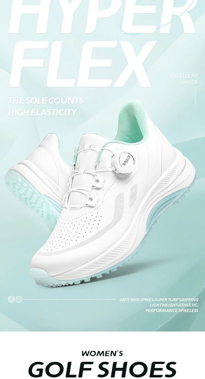 PGM Women Golf Shoes Summer Breathable Knob Shoelaces Height Increase Anti Slip Korean Outdoor Sports Sneakers XZ417