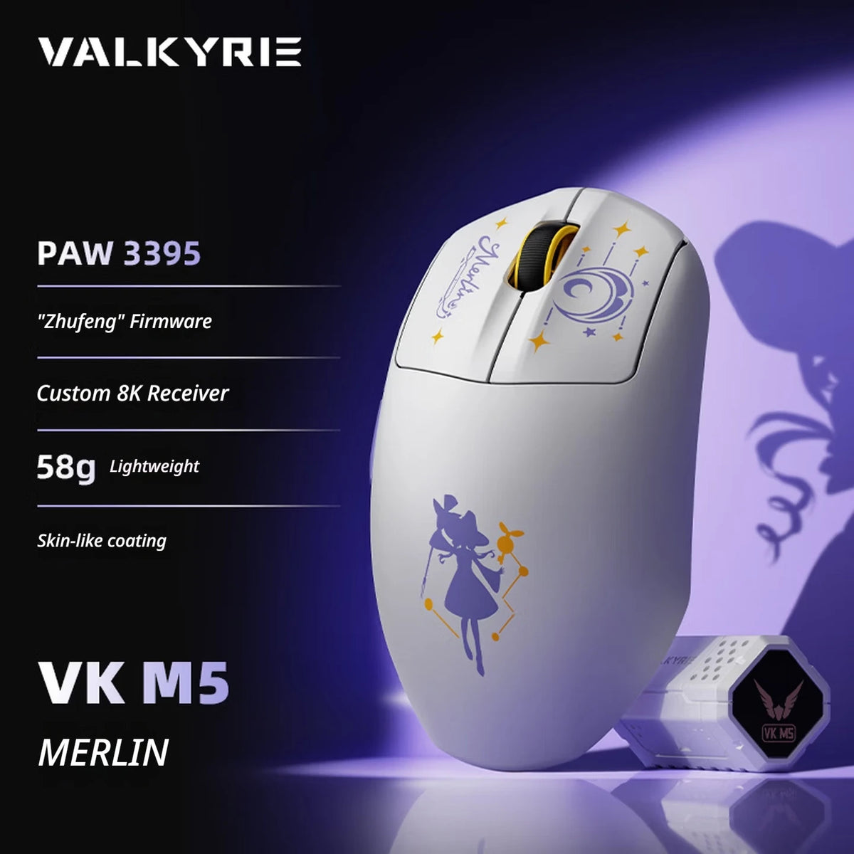 VALKYRIE VK M5 PRO Wireless Gaming Mouse with Dual 8K Polling, Intelligent Display, Lightweight Ergonomic Low Latency Mouse