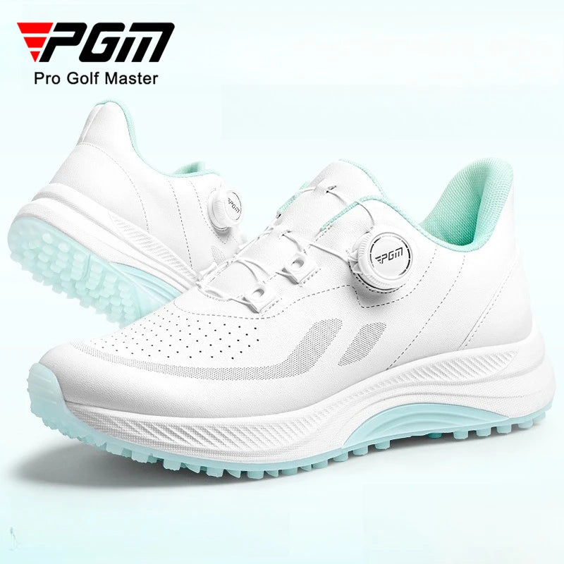 PGM Women Golf Shoes Summer Breathable Knob Shoelaces Height Increase Anti Slip Korean Outdoor Sports Sneakers XZ417