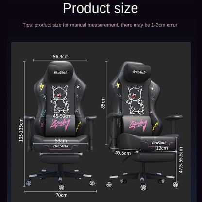 S8 Gaming Chair with 3D Armrests, Ergonomic Adjustable Backrest, Computer Office Chair, Leather Gamer Chair with Nylon Feet