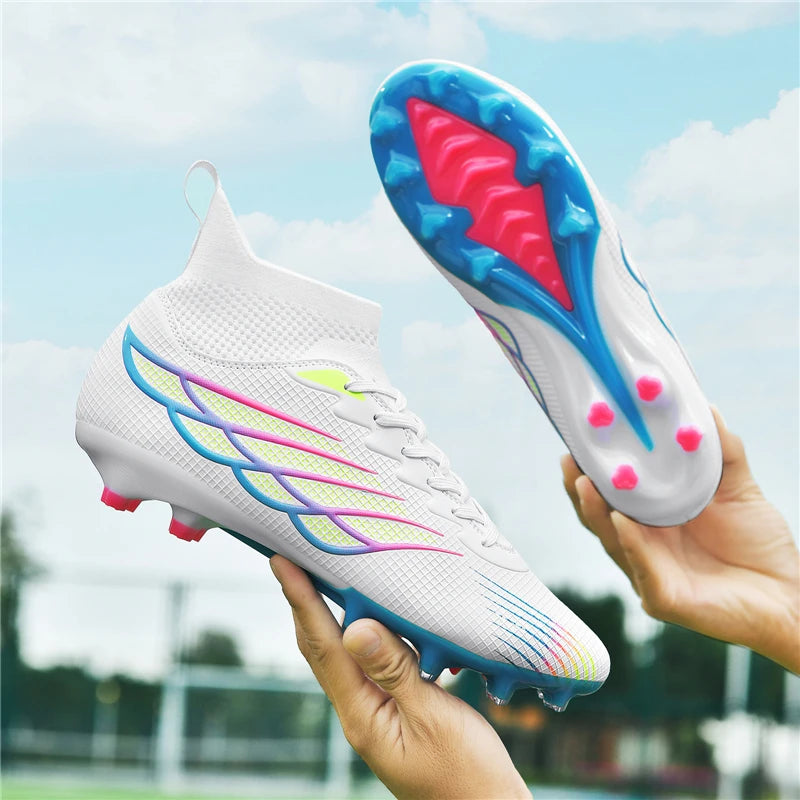 Superfly FG Football Boots Outdoor Soccer Cleat Black Shoes Soft Sport Professional Shoes Breathable Comfortable Boots Plus Size