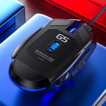 G5 Wired Gaming Mouse RGB Backlight 3200 DPI Silent USB Mouse with 6 Buttons, Ergonomic Gaming Mouse for PC Laptop Computer