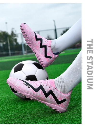 Mens Football Shoes Anti Slip Wear-resistant Grass Contest Training Youth Football Boots Light Five-a-side Soccer Shoes for Man