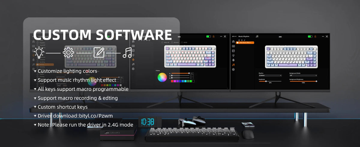ATTACK SHARK X85 Tri-Mode Gasket Mechanical Keyboard 75% Wireless Hot Swappable RGB Gaming Keyboard with CNC Knob, 5-Layer Sound Dampening & NKRO