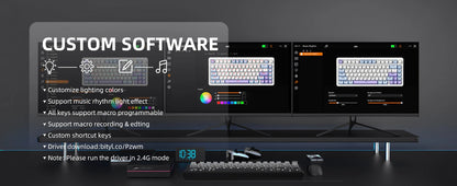 ATTACK SHARK X85 Tri-Mode Mechanical Keyboard 75% Gasket Keyboard with CNC Knob, Hot Swappable RGB Wireless Gaming Keyboard for PC, Mac & Laptop