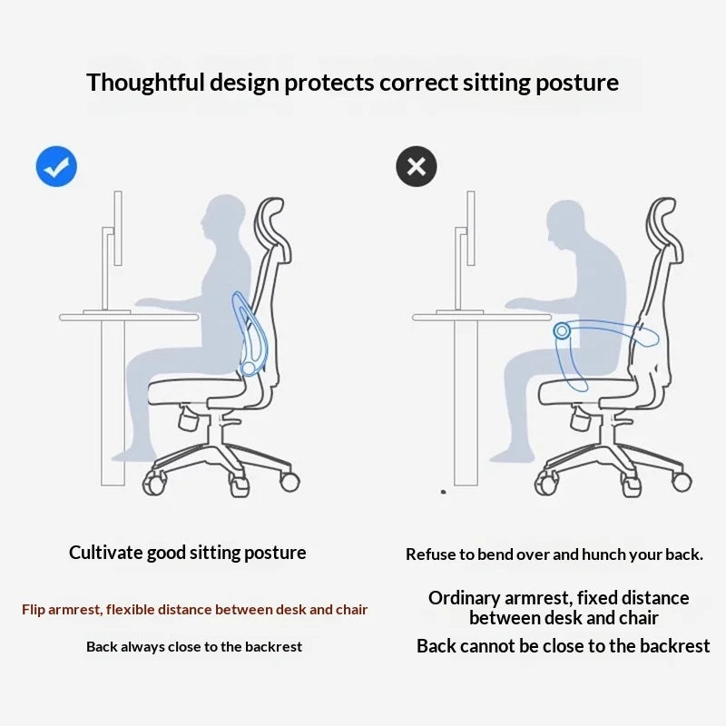 Ergonomic Office Chair with Adjustable Lumbar Support, Mesh High Back, Reclining Swivel Computer Desk Chair with Adjustable Armrests for Home Office & Gaming