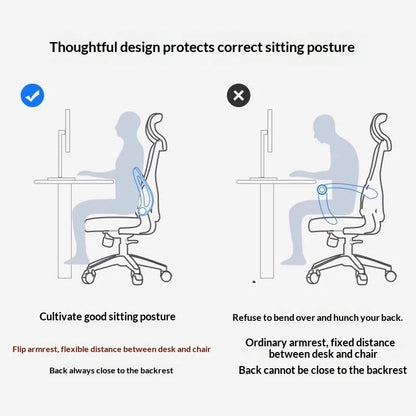 Ergonomic Office Chair with Adjustable Lumbar Support, Mesh High Back, Reclining Swivel Computer Desk Chair with Adjustable Armrests for Home Office & Gaming