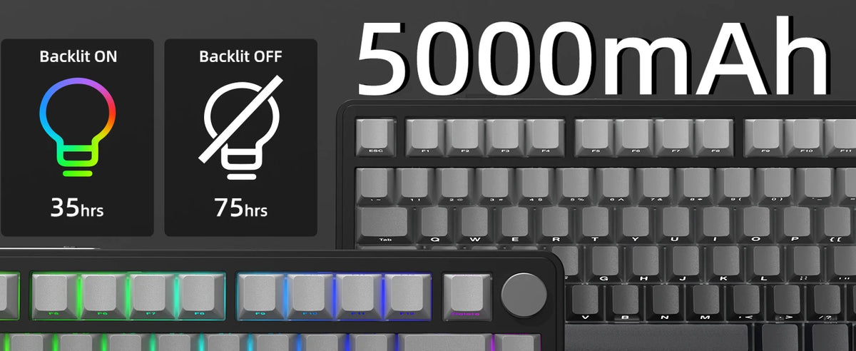 ATTACK SHARK X85 Tri-Mode Mechanical Keyboard 75% Gasket Keyboard with CNC Knob, Hot Swappable RGB Wireless Gaming Keyboard for PC, Mac & Laptop