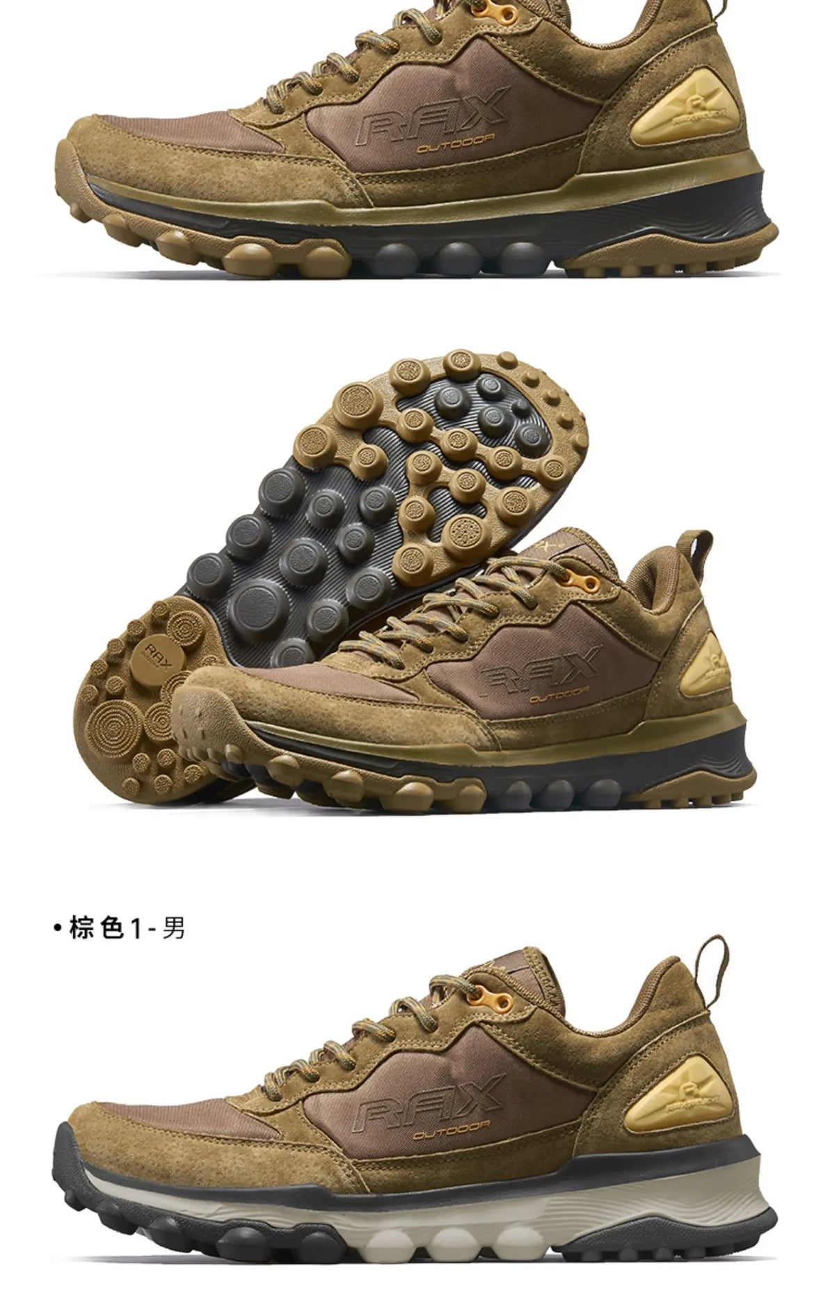 Rax Cowhide Hiking Shoes Men Outdoor Mountain Antiskid Climbing Sneakers wram Lightweight Trekking boots Sports casual shoes