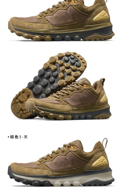 Rax Cowhide Hiking Shoes Men Outdoor Mountain Antiskid Climbing Sneakers wram Lightweight Trekking boots Sports casual shoes
