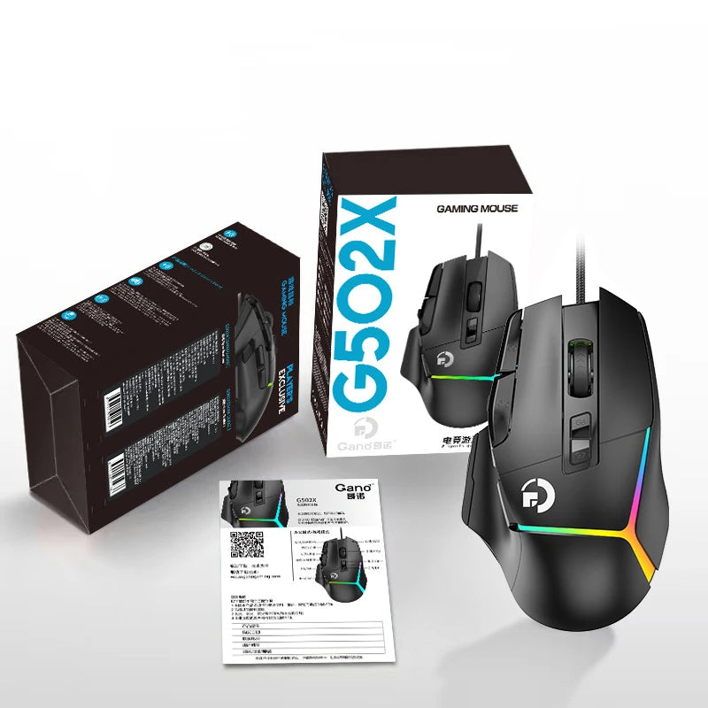 Wireless Gaming Mouse Bluetooth Rechargeable RGB Gaming Mouse with Optical Sensor, Programmable Wireless Gaming Mouse for Windows, Wired & Tri-Mode