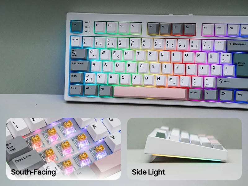 EPOMAKER TH87 ISO-DE Tenkeyless TKL Layout Gasket Wired/Bluetooth/2.4 GHz Wireless Mechanical Keyboard with RGB Backlight
