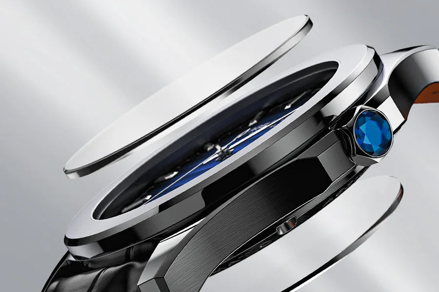 Automatikus mechanikus óra férfi acélból Case Shape: Kerek Case