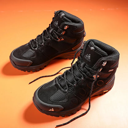 HIKEUP High-Top Men Hiking Boot Winter Outdoor Shoes Lace-Up Non-slip Outdoor Sports Casual Trekking Boots Man Waterproof Suede