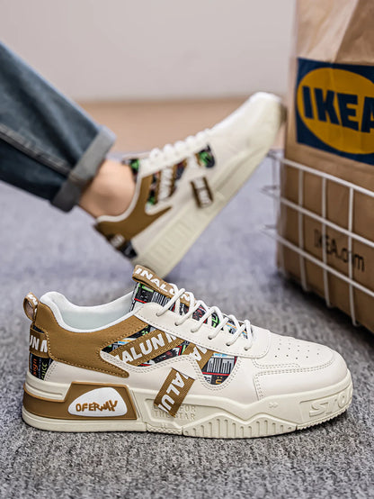 High Quality Men's Sneakers Light PU Leather Casual Shoes for Men Lace Up Flats Luxury White Black Tenis Shoes Zapatillas Hombre