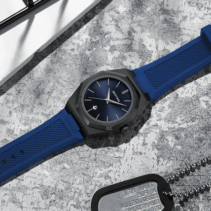 Men’s Luxury Sport Quartz Watch  Silicone Strap, Date Display & Waterproof Design