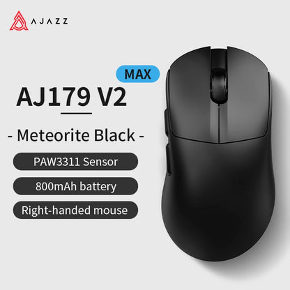 AJAZZ AJ179 V2 MAX Tri-Mode Wireless Gaming Mouse, 56g Lightweight PAW3311 Sensor, 12000 DPI, Rechargeable Right-Hand Gaming Mouse