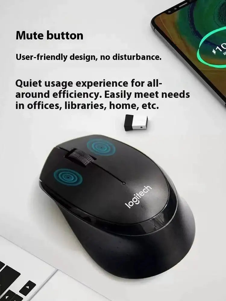 Logitech M330 Professional Office Mouse, Compact, Quiet, Convenient to Carry, Comfortable to Touch, Specifically Designed