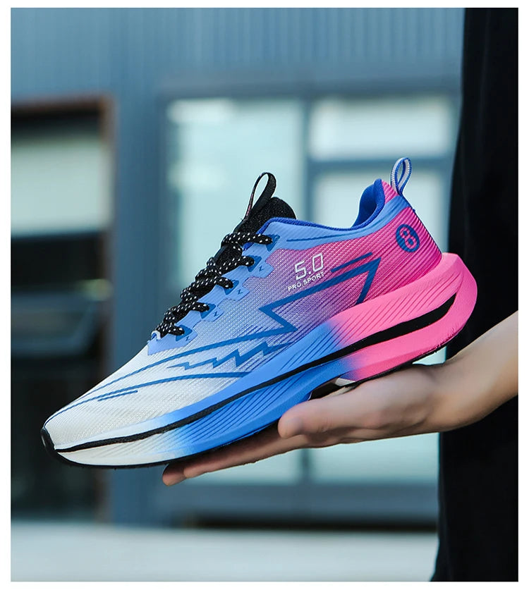 Brand Men Carbon Plate Running Shoes Soft Cushion Shock Absorbing Sports Shoes Unisex Sneakers Light Anti-Slip Training Shoes
