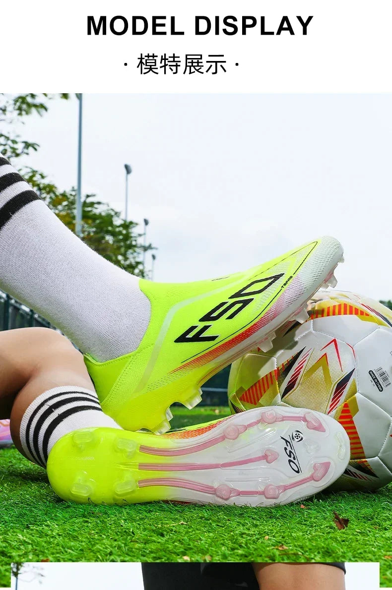 New Men Football Boots Non-Slip Boys Outdoor Hot-selling Soccer Shoes Grass Match Sneakers High-quality Cleats High-top Light
