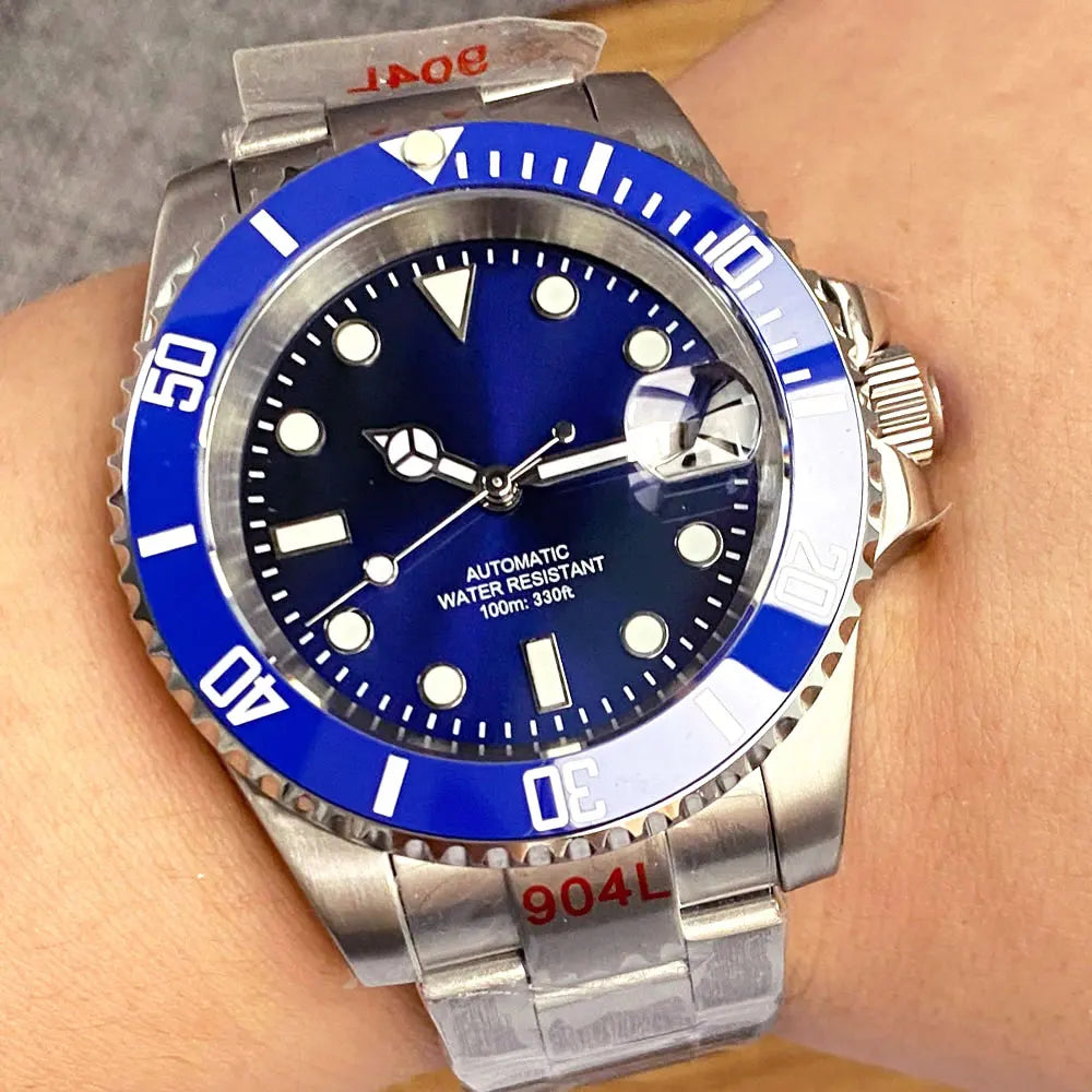 Miyota 8215 PT5000 Stainless Steel 40mm Dive Automatic Men Watch Sapphire Crystal Rotating Bezel Luminous Mechanical Wristwatch