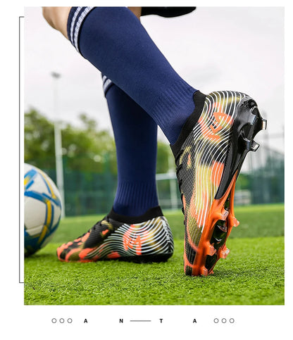 New Men Soccer Shoes Match Outdoor Sneakers Grass Cleats Hot-selling Football Boots Non-Slip Boys High-quality High-top Light