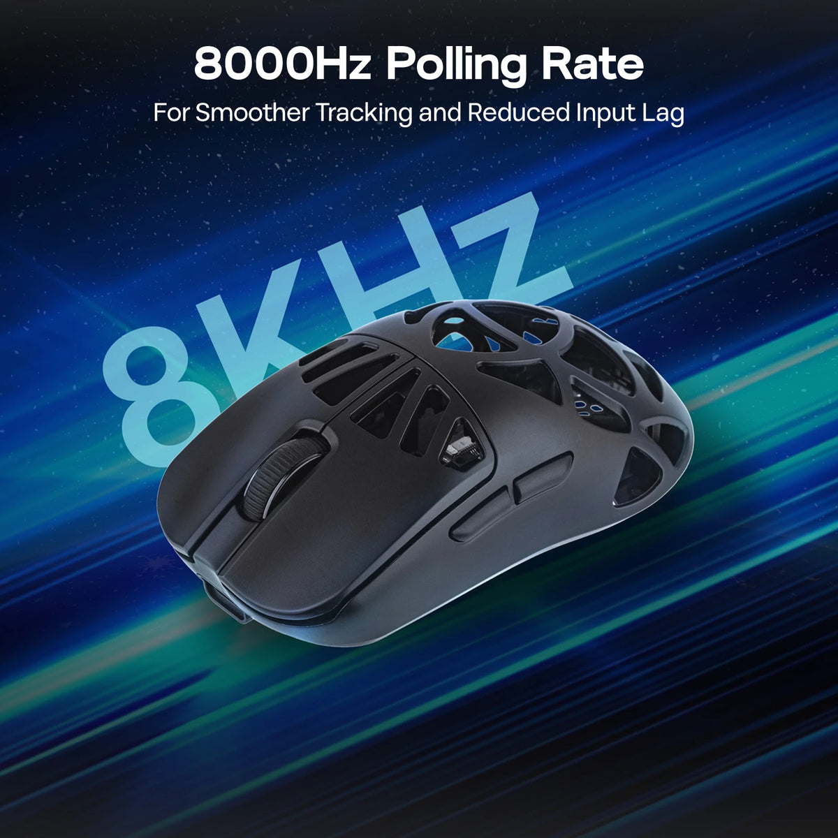 Mouse da gaming wireless EPOMAKER Carbon X cablato/2.4G/BT, da 400 a 30,000 DPI regolabili, con sensore PAW3950 per PC/Mac/Linux
