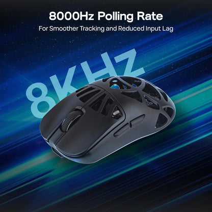 Mouse da gaming wireless EPOMAKER Carbon X cablato/2.4G/BT, da 400 a 30,000 DPI regolabili, con sensore PAW3950 per PC/Mac/Linux