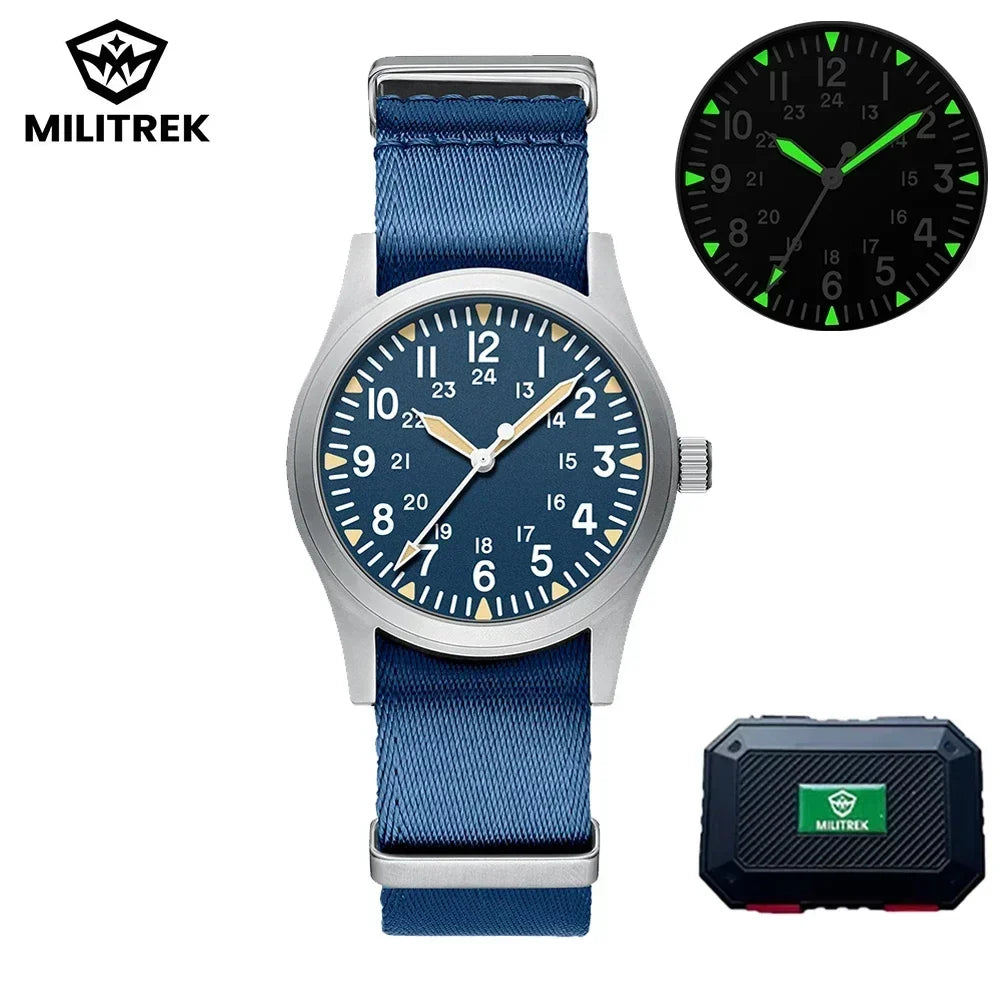 MILITREK 2026 New Military Retro Men'S VH31 Quartz Watch 37mm Sapphire Stainlesssteel 100m Waterproof C3 Luminous Reloj Hombre