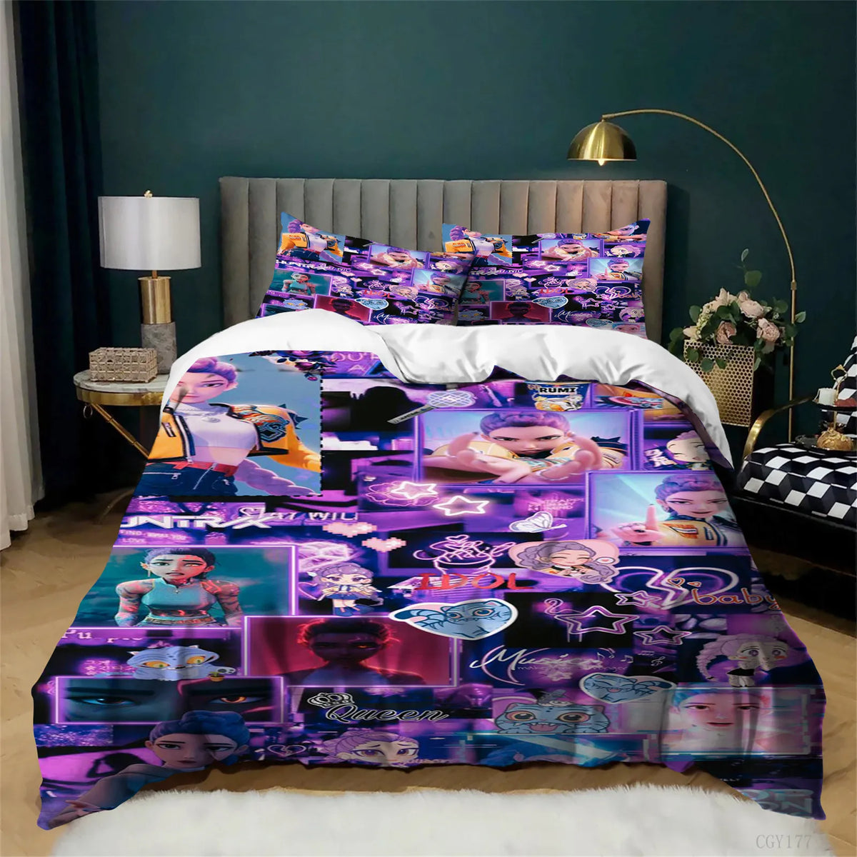 KPop Bedding Duvet Cover Set 3pcs Lightweight Soft Quilt Cover Microfiber Duvet Cover with Zipper Closure