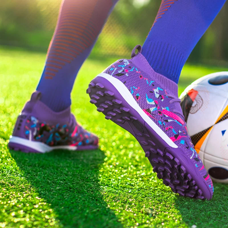 Turf Soccer Cleats Professional Men Football Boots Breathable Mesh Youth Soccer Shoes Anti Skid Male Sneakers Society Chuteira