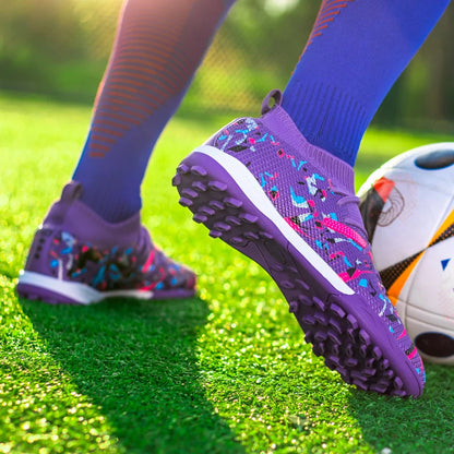 Turf Soccer Cleats Professional Men Football Boots Breathable Mesh Youth Soccer Shoes Anti Skid Male Sneakers Society Chuteira