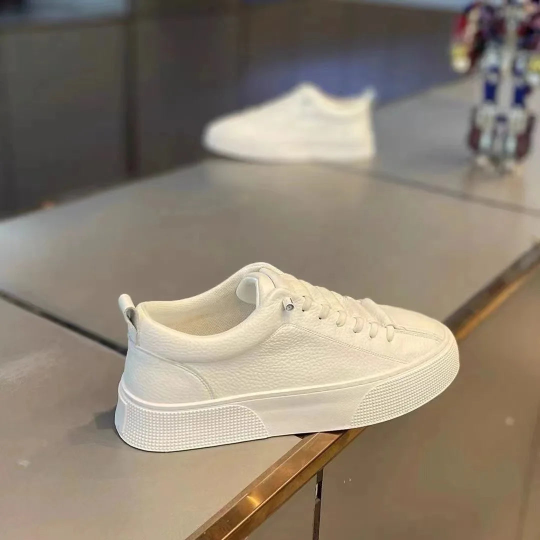 Men Sneakers Casual Shoes Men Flats Zapatillas Hombre Lightweight PU Leather Breathable Shoe Mens White Sports Tenis Shoes