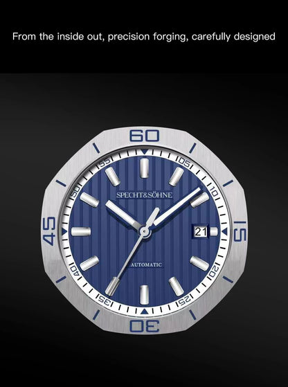 Specht & Sohne New 40mm Men Automatic Mechanical Watches Men Luxury Stainless Steel Watch Rubber Relogio Masculino Waterproof
