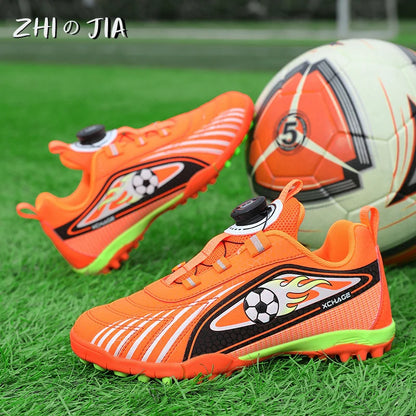 Children's Rotating Buckle Sneaker Students Competition Training Football Shoes Fashionable Lightweight Anti slip Footwear