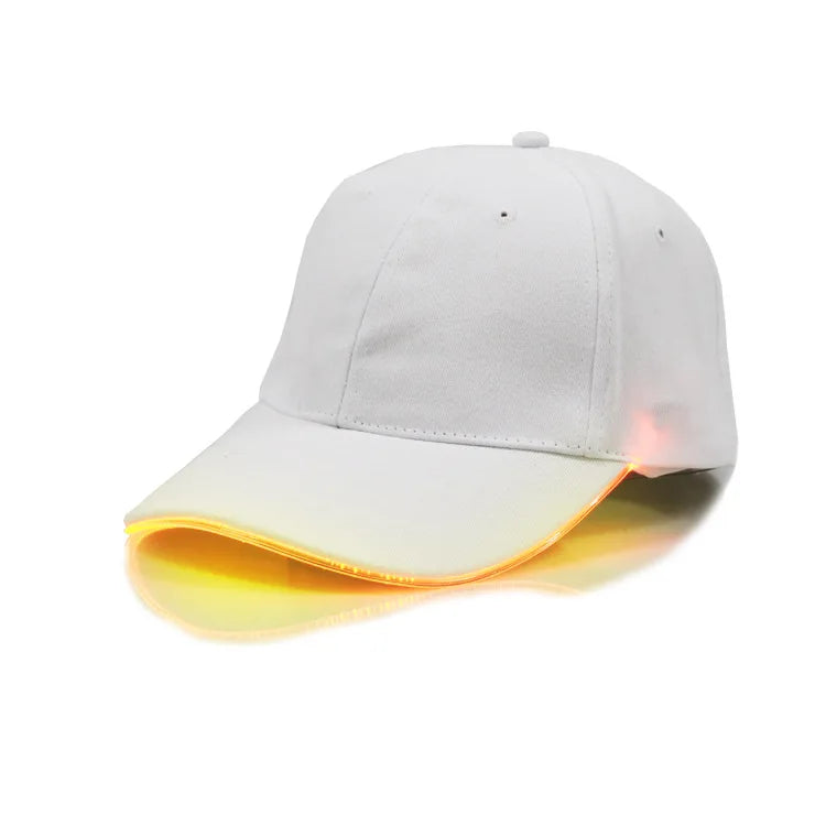 Fiber Optic Cap LED Hat with 7 Colors Luminous Glowing EDC Baseball Hats USB Charging Light Up Caps Performance Led Cap