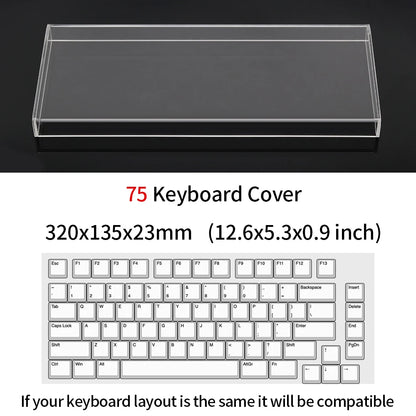 Acrylic Keyboard Clear Protector Case for Mechanical Keyboard, Transparent Keyboard Dust Cover for 60/61/64/96/98/104/108 Key Keyboards & Mouse