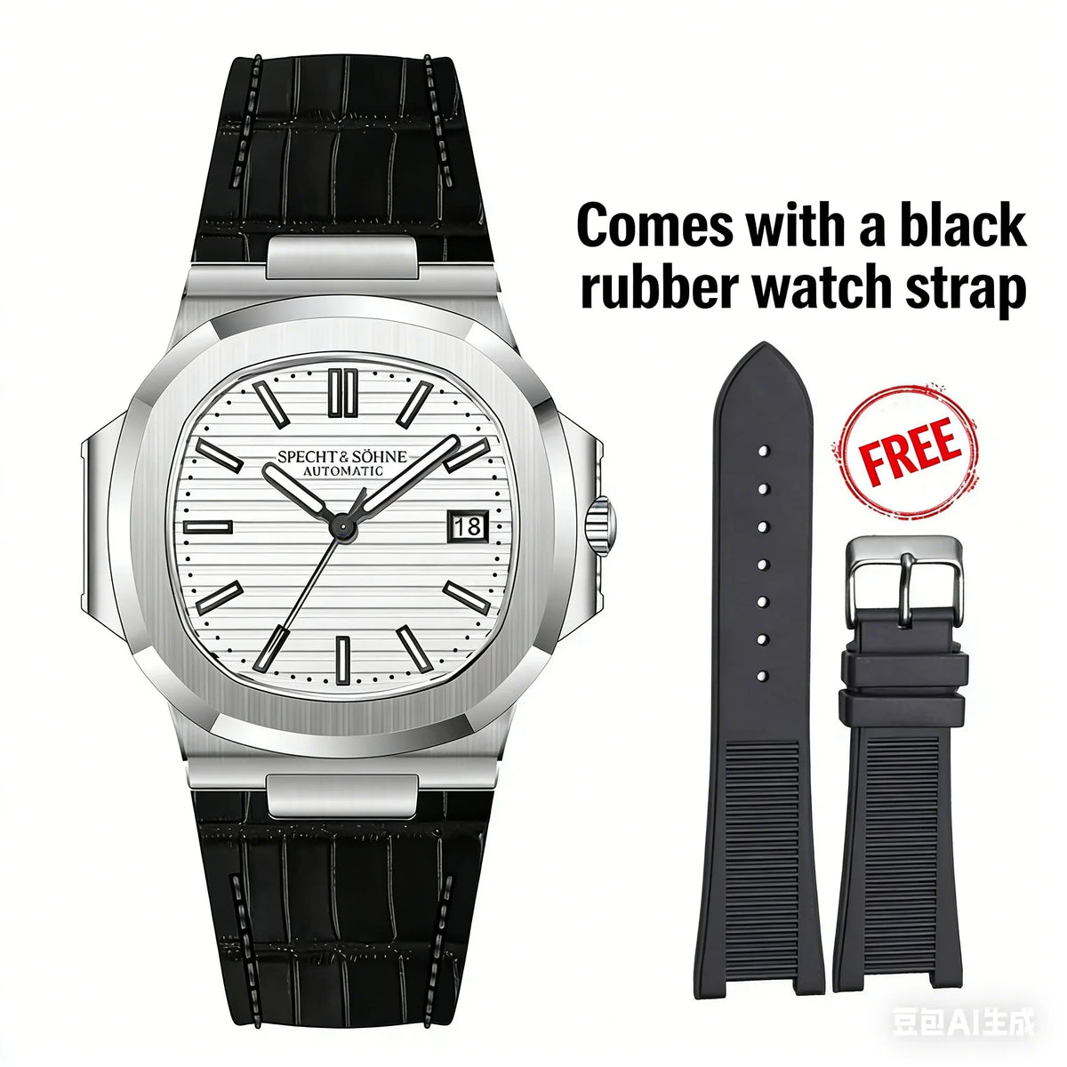Relógio de homem Specht & Söhne 40 mm em ouro rosa, Japão, Miyota 8215, mecânico automático, aço, cristal de safira, resistente à água até 50 m