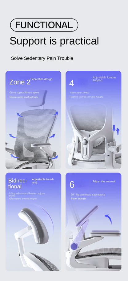 UVR Mesh Ergonomic Office Chair Adjustable Swivel Computer Chair with Armrests, Comfortable Executive Gaming Chair, Lift Recliner Desk Chair
